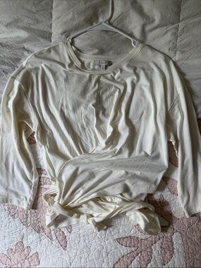 Joie Ivory Wrap-Front 3/4 Sleeve Tee